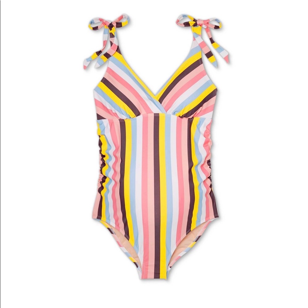 Ingrid & Isabel Maternity swim one piece stripe